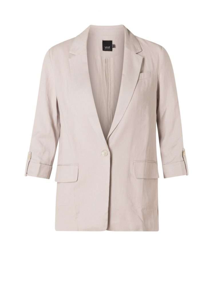 Yest - Gitte Soft Grey Linen Blend Jacket
